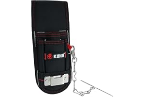KUNN Small Tool Pouch with Belt Clip, Utility Tool Organizer with Tape Measure Holder, Electrician Tool Pouch with Tape Thong
