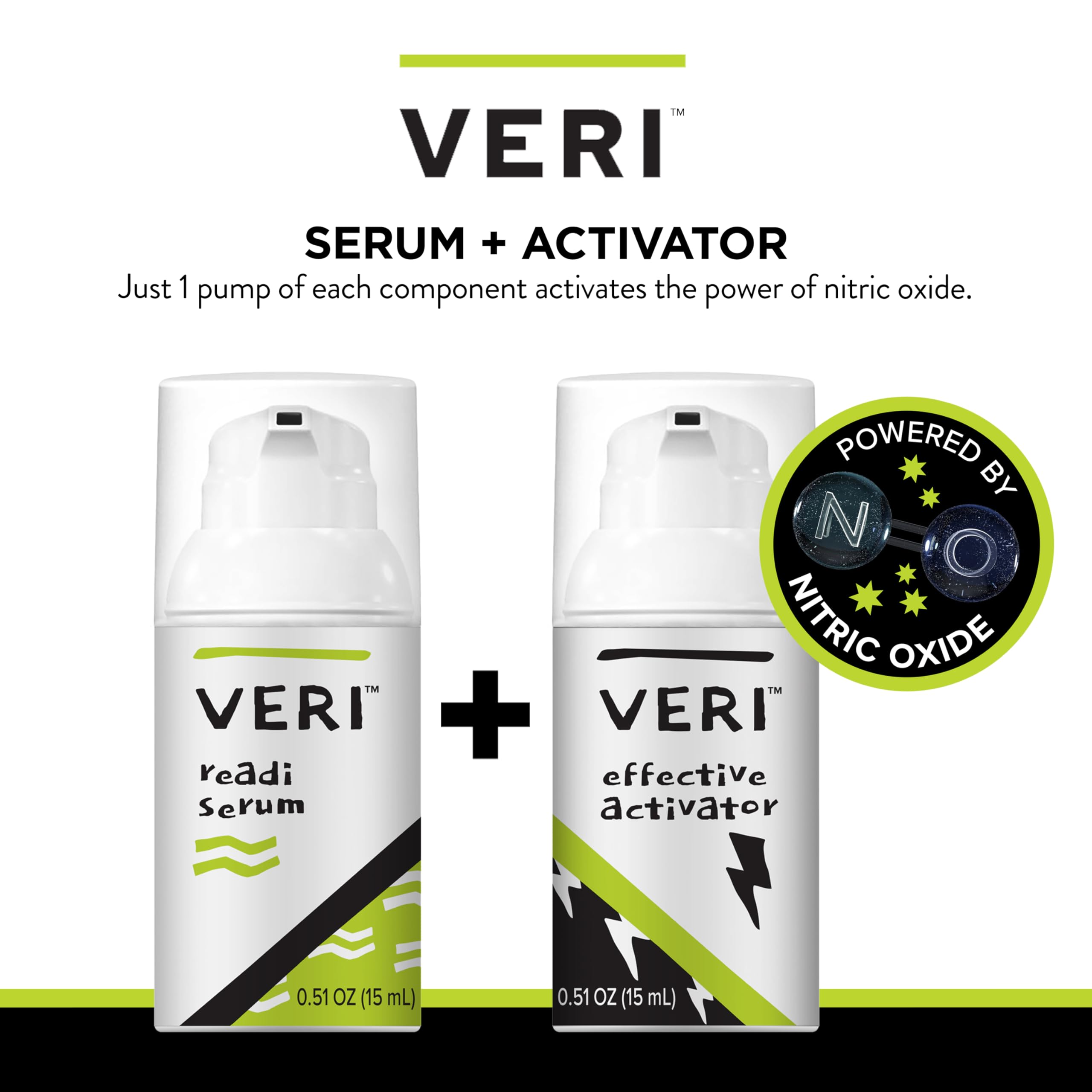 VERI Nitric Oxide + Salicylic Acid Clear Skin System (Peroxide-Free)- For Acne Prone Skin, Unclogs Pores, Clarifies Blemishes, Reduces Inflammation, Prevent Future Breakouts, 30 mL / 1 oz