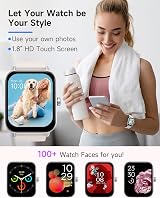 TOOBUR Smart Watch Men Women Alexa IP68 Waterproof 1.8" Fitness Call Heart Rate view 7