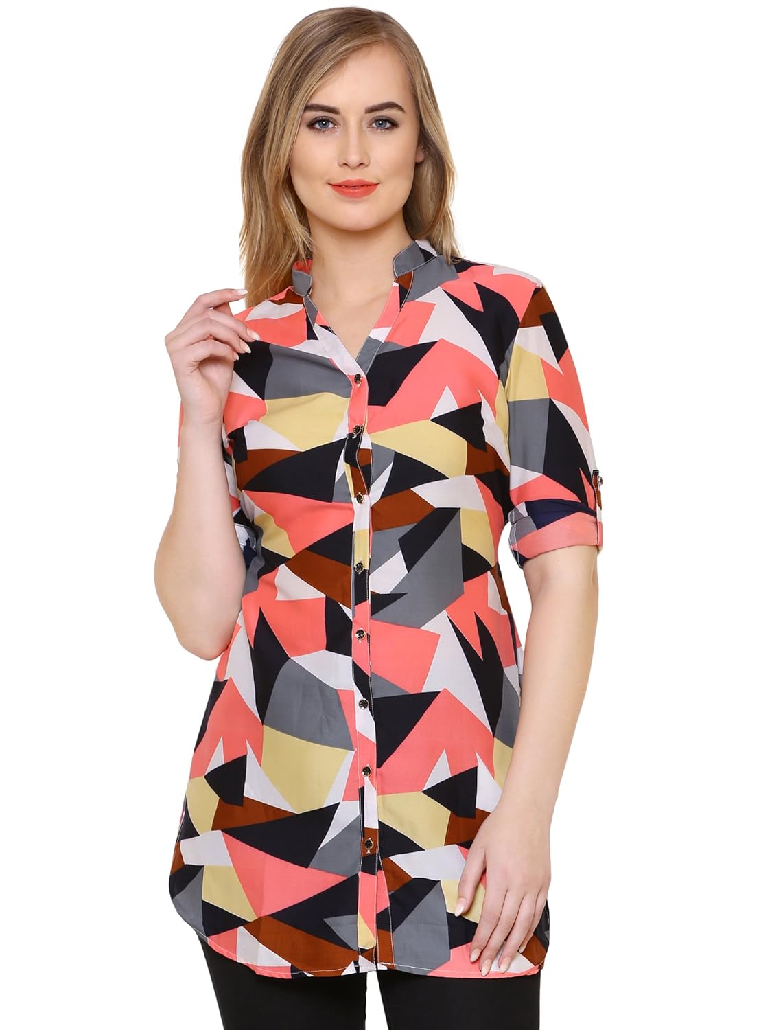 2day casual 3/4th sleeve printed women's multicolor top (pack of 1)