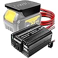 150W Portable Power Supply Inverter Fit for DeWALT 18V 20V MAX XR Lithium Battery, DC 18V 20V to AC 120V Powered Compact Cordless Inverter with Dual USB 5V 2.4A and LED Light, Battery not Included