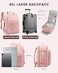 LOVEVOOK Travel Backpack Women, 17 Inch Carry On