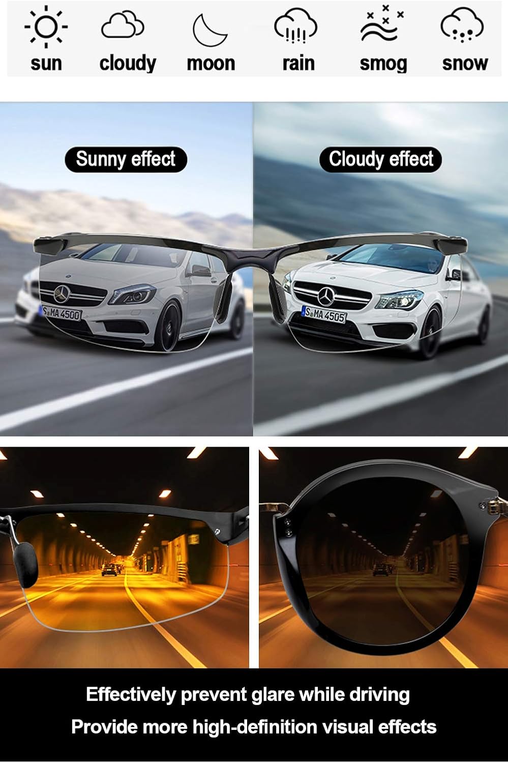 Polarized Photochromic Outdoor Sports Driving Sunglasses For Men Women UV400 at  Men’s Clothing store