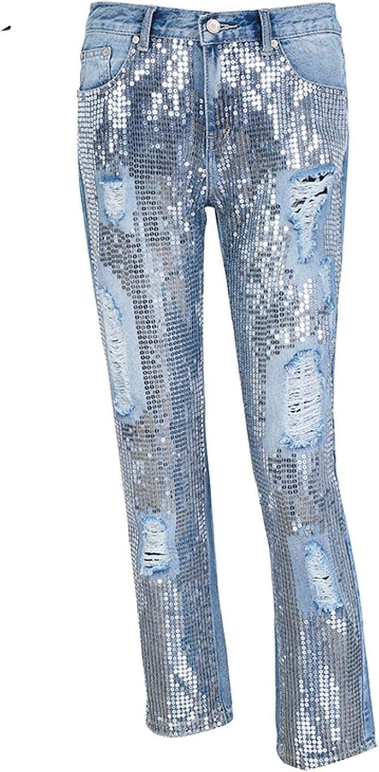 blue jeans with fringe bottom