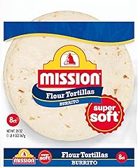 Mission Burrito Flour Tortillas, Large Size, 8 Count, Trans Fat Free