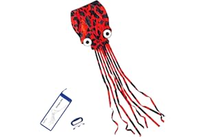 Kizh Kite Octopus Large Frameless Soft Parafoil Kites for Kids and Adults Easy Flyer Kite for Beach Park Garden Playground 150 Inchs Long Perfect Outdoor Fun