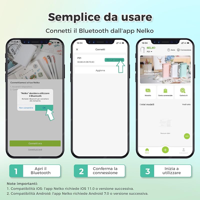 P21 Stampante per Etichette Portatile, Incluso 1 Rotolo, Bianco
