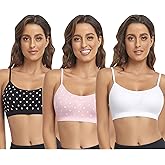 Litthing Bralettes Padded for Women Cami Strap Bra Seamless Sportsbra Wireless Comfort Yoga Lightly T-Shirt Tank Tops