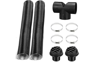 75mm Diesel Heater Duct Kit, 360° Rotatable Air Outlet with T-Shaped Tee, Aluminum Foil Hose for Webasto Eberspacher Parking Heater-Sendoger
