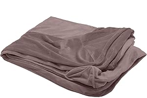 Furhaven Replacement Dog Bed Cover Faux Fur & Velvet Sofa-Style, Machine Washable - Driftwood Brown, Large