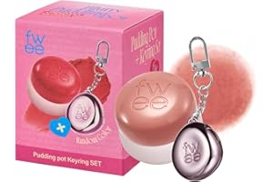 fwee Blurry Pudding Pot + Keychain SET | Airbrushed Blush & Lip, Buildable Pigment, Long-lasting, Lightweight, Easy to Blend, Natural Soft Matte Finish Makeup – My (Peachy Nude) | 0.17 oz