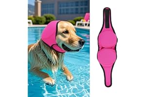 LIANZIMAU Dog Ear Covers for Bath, Swimming & Grooming Water Resistant Dogs Shower Cap Reusable Dog Ear Protection for Noise, Blow Drying Adjustable Ear Wraps for Dogs Bathing Supplies