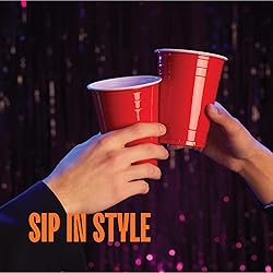 Red Cups - Party Cups - Disposable Plastic Cups [16