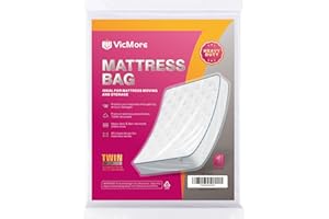 VICMORE Heavy-Duty Twin/Twin XL Mattress Bag for Moving & Storage – Waterproof, Tear-Resistant Plastic Mattress Protector Cover, Transparent & Easy-Fit