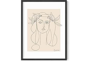 HAUS AND HUES Picasso Line Drawing Abstract Woman Wall Art - Line Art Pablo Picasso Artwork | Minimalistic Wall Art Print Picasso Aesthetic Line Art Woman Face Picasso (Unframed - 12x16)