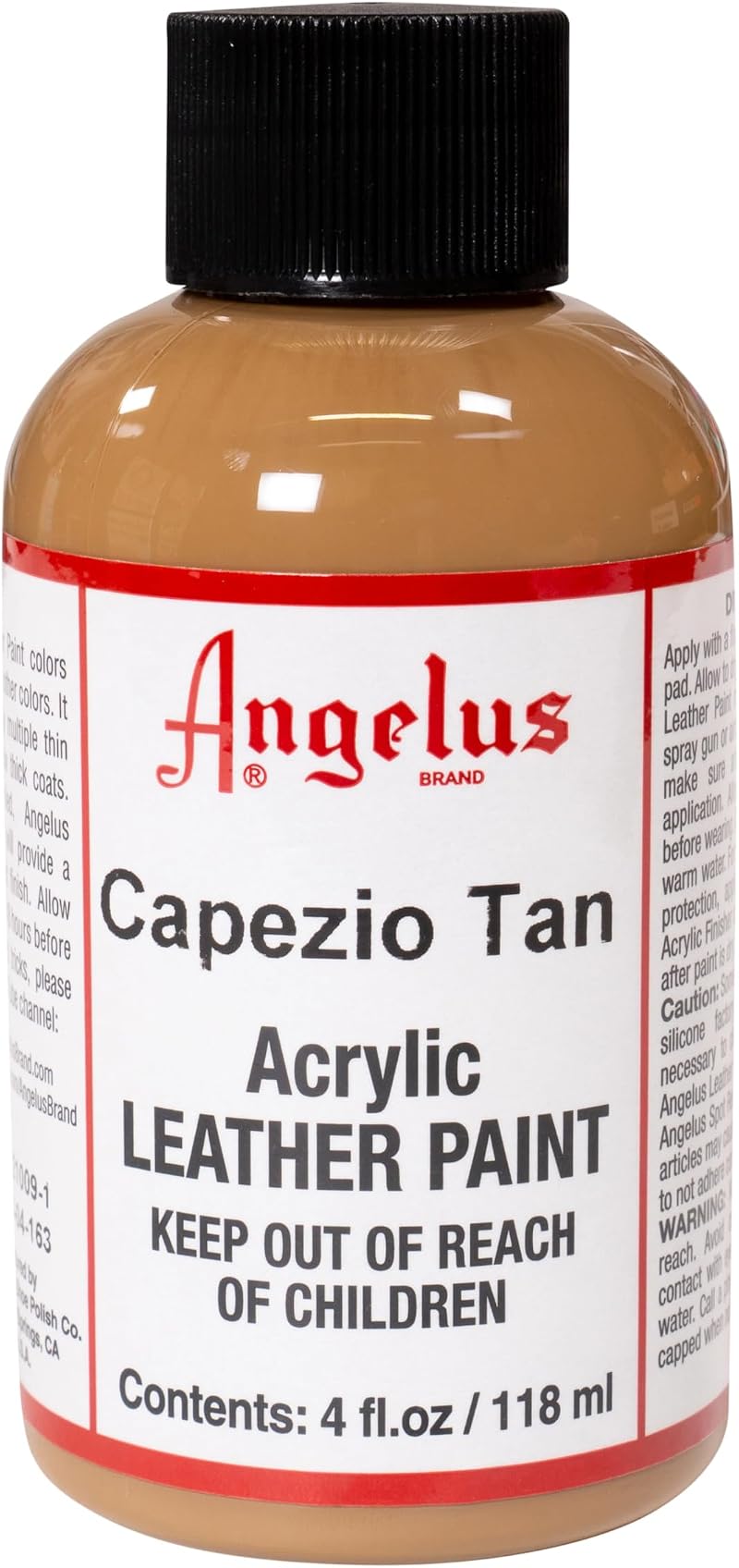 Angelus Leather Paint 4 Oz Capezio Tan - Flexible Non-Toxic Water-Based