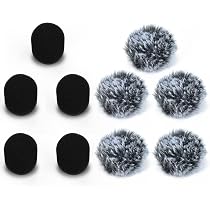 YUXIANLB Furry Microphone Windscreen and Foam Cover Set for