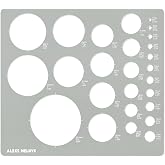 Aleks Melnyk No.200 Metal Circle Template Metric, Circle Tracers for Drawing, Ruler, Template for Drafting, Round Stencil, Architect Tool, Stencil Painting