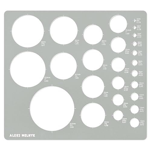 Aleks Ruler Aleks Melnyk No.200 Metal Circle Template Metric, Circle Tracers for ...
