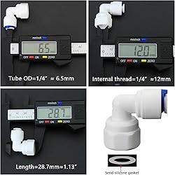1/4" Female Thread Elbow x 1/4" PE Hose OD Push-In