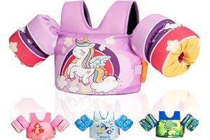 VICHTOP Toddler Puddle Floaties Jumper for 20 30-50 Pounds, Kids Swim Vest Jacket with Adjustable Strap, Beach Sea Pool Toddler Swimming Floaties Jacket for Kids Age 2 3-5 6 7 Years Old