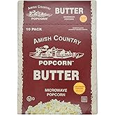 Amish Country Popcorn | Old Fashioned Microwave Popcorn | 10 Bags Ladyfinger Butter | Non-GMO, Gluten Free, Microwaveable and Kosher (10 Bags)