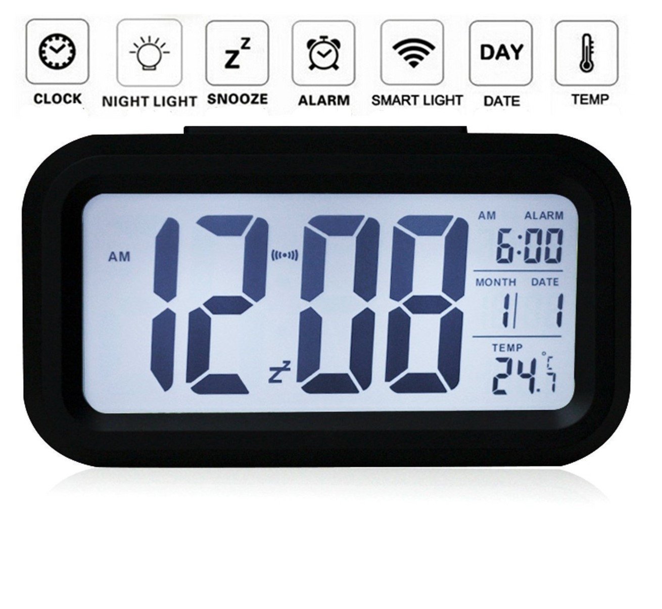 Houkiper Sveglia Con Proiettore - Orologio Digitale Con Proiezione Ora/Temperatura Su Soffitto, Doppia Sveglia