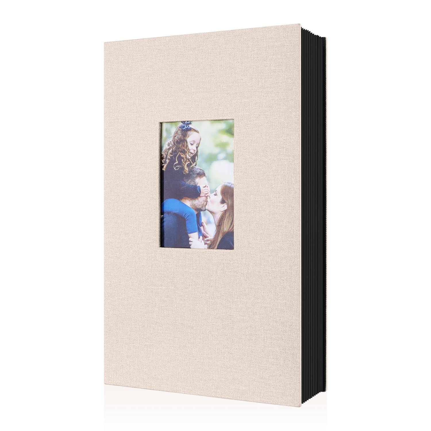Benjia Photo Album 6x4 Slip in, Linen 300 Pockets Photo Albums Holds Landscape Only 10x15cm Picture Beige — image 1