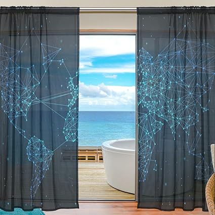 Amazon Com Savsv Window Sheer Curtains Panels Voile Tulle