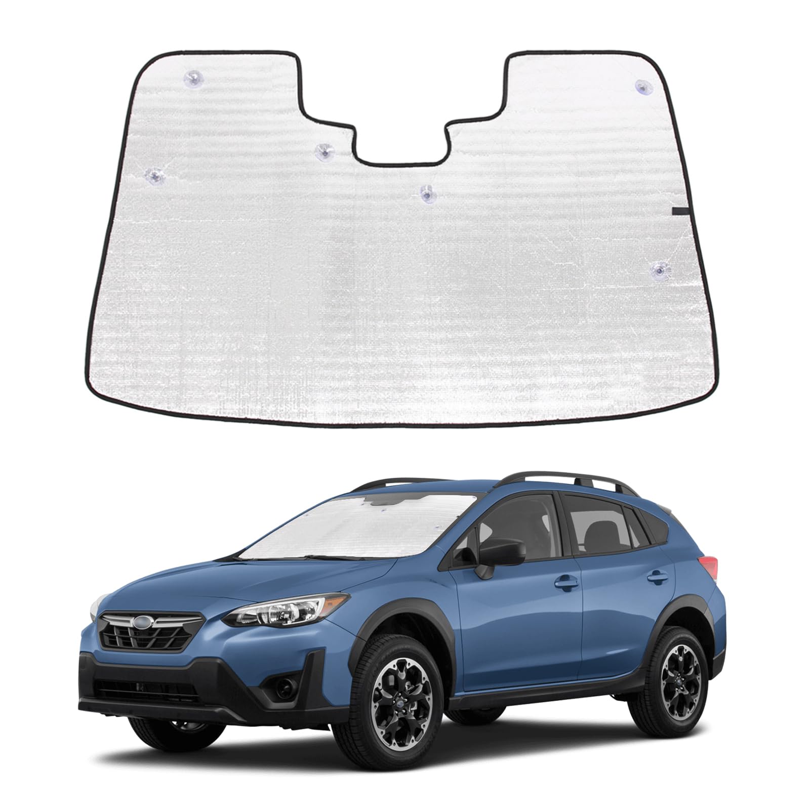 Photo 1 of Windshield Sunshade for Subaru Crosstrek 2024-2025 Accessories Front Window Sun Shade Foldable Reflective Sun Visor Custom Sunscreen UV Blocker Privacy Protector HeatShield (Silver)