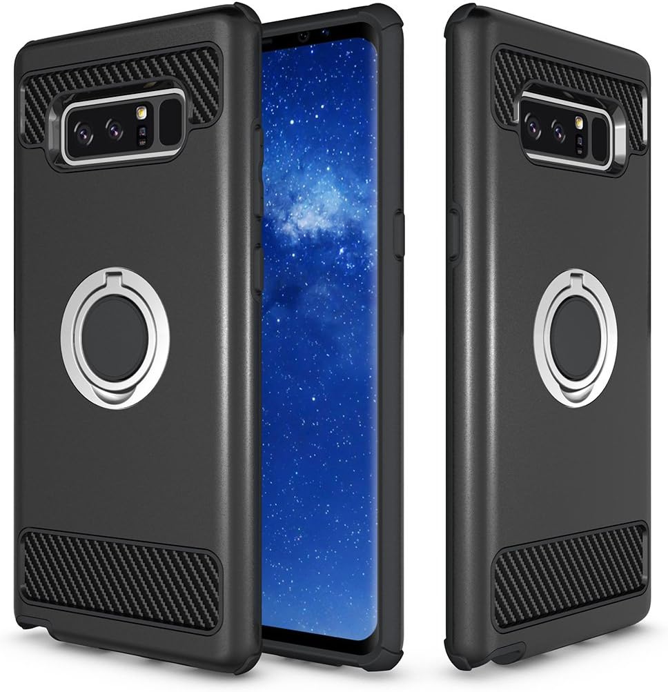 Lumiel Galaxy S8 Plus Case, Ring Holder Kickstand Ring Stand Grip With Metal Patch, Soft TPU Inner Hard PC Back, Shock Absorbing Bumper, Cover for Galaxy S8 Plus