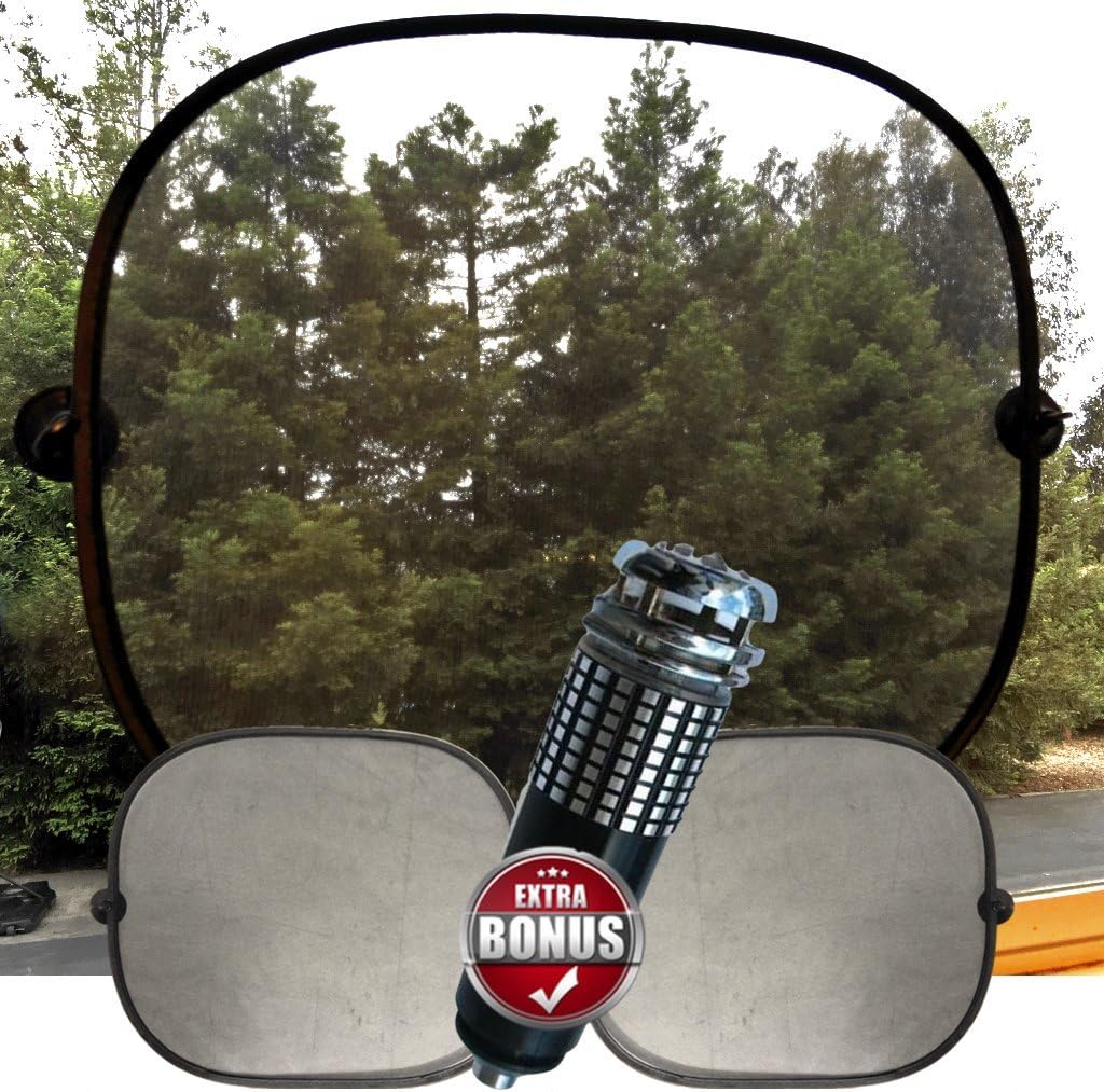 Best Best Car Window Sun Shades | Spring-Loaded Use With or Without Suction Cups | With Free Car Ionizer Deodorizer | Toss That Toxic Hanging Car Freshener Car Window Sun Shades | Spring-Loaded Use With or Without Suction Cups | With Free Car Ionizer Deodorizer | Toss The Toxic Hanging Car Freshener
