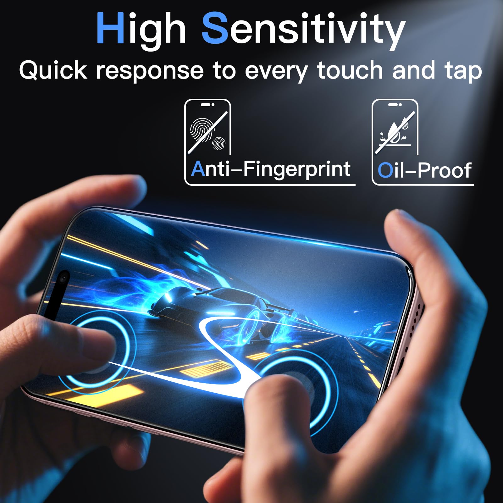 Matte Screen Protector for iPhone 15 / 15 Plus / 15 Pro / 15 Pro Max, 2-Pack