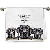 awdschkj Funny Black Labrador Retriever Kitchen Towels, Black Lab Gifts, Gifts for Labrador Dog Lovers Decorative Dish Tea Towels for Kitchen, Every Meal You Make Dog Towel, 16x24 Inches