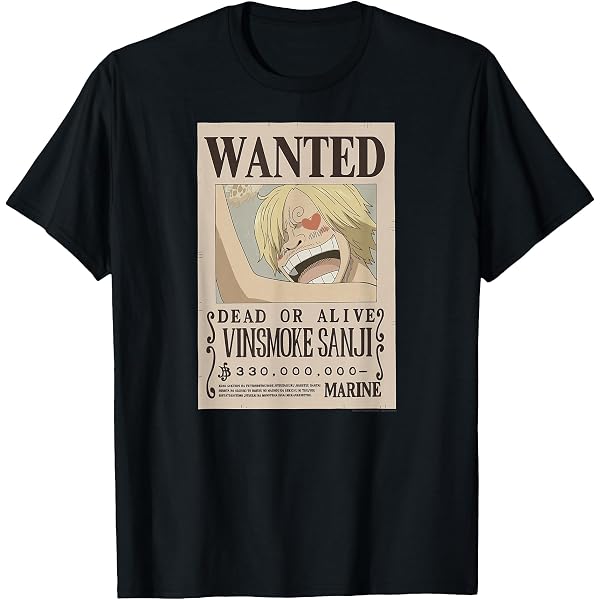 Amazon.com: One Piece Anime Monkey D. Luffy Wanted Poster T-Shirt