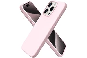 ORNARTO Compatible with iPhone 15 Pro Case 6.1", Liquid Silicone 3 Layers Full Covered Soft Gel Rubber Cover, Shockproof Protective Slim Phone Case with Anti-Scratch Microfiber Lining-Chalk Pink