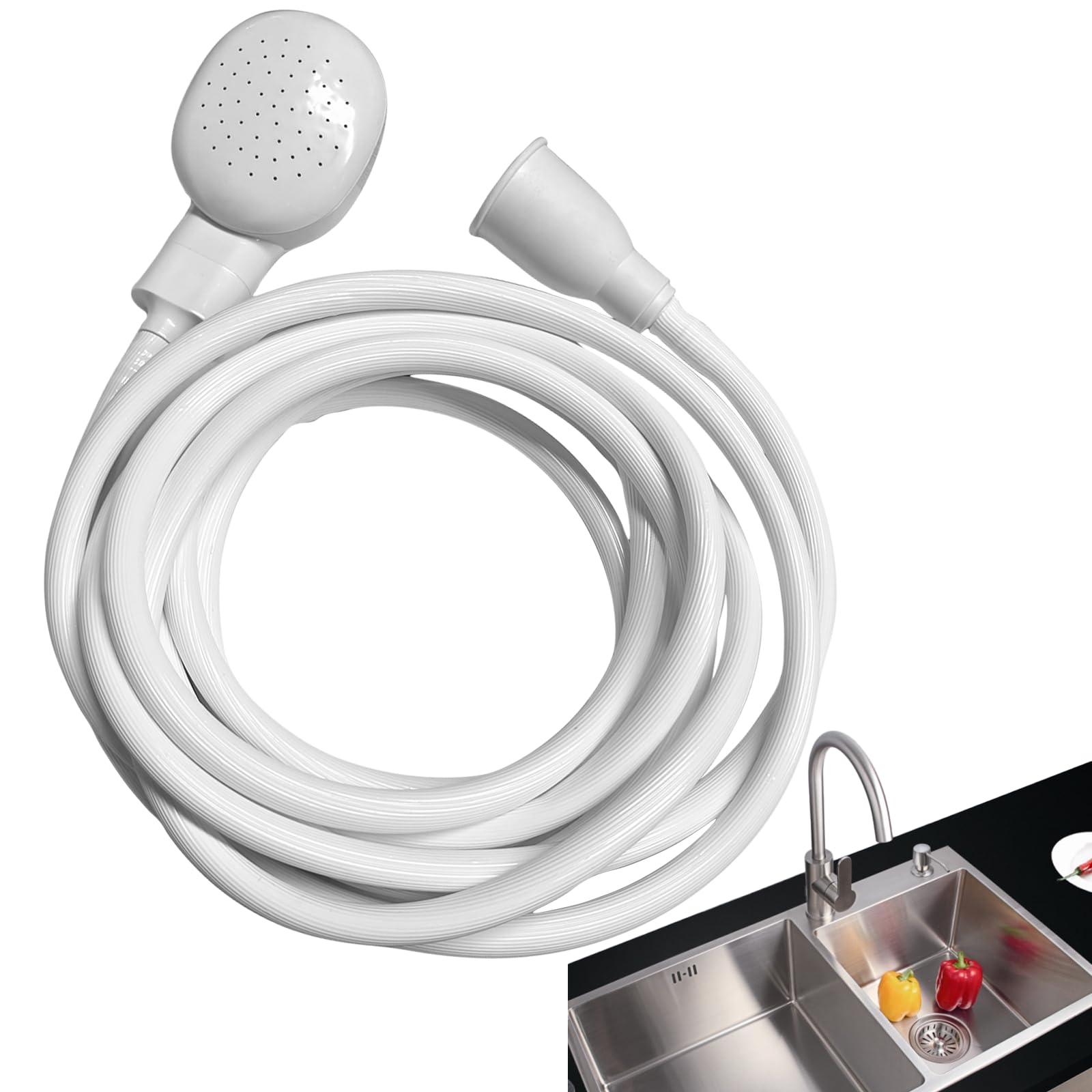 Photo 1 of 16.4FT Sink Spray Hose,Portable Sink Hose Faucet Sprayer, Shampoo Sprayer Handheld Faucet Shower Head Spray for Bathing Baby,Pets,Washing Hair,Rinsing Vegetables