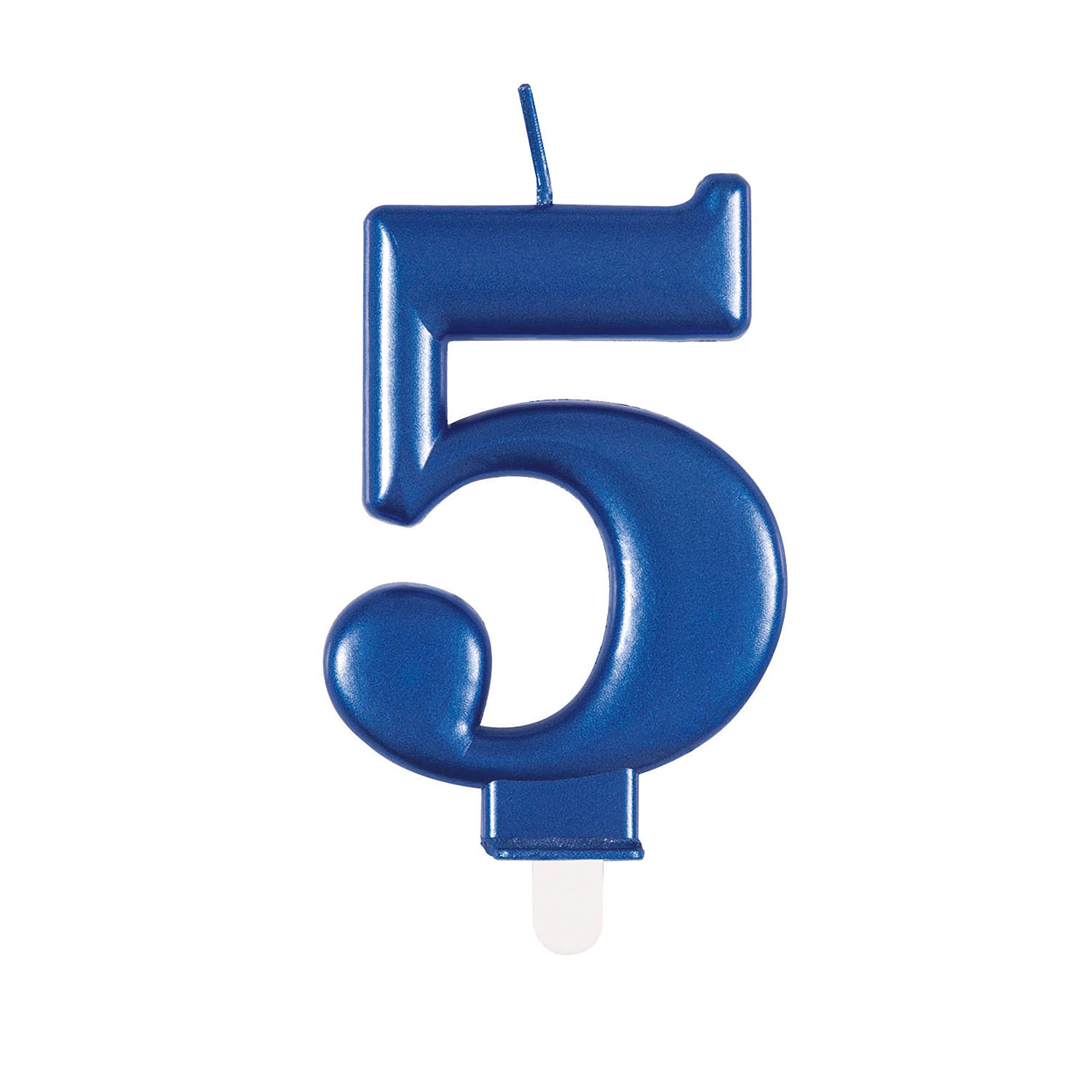 Dazzling Metallic Blue Number 5 Birthday Candle - Perfect Cake Topper for Unforgettable Milestones - 1 Pc