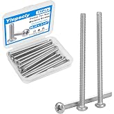 Yinpecly 15 Pcs #8-32 x 2-1/2" Pan Head Machine Screws 304 Stainless Steel | Full Thread, Truss Head Bolts, Bright Finish, Anti-Rust &amp; Anti-Corrosion, Phillips Drive for Furniture Repairs and 3D Printer