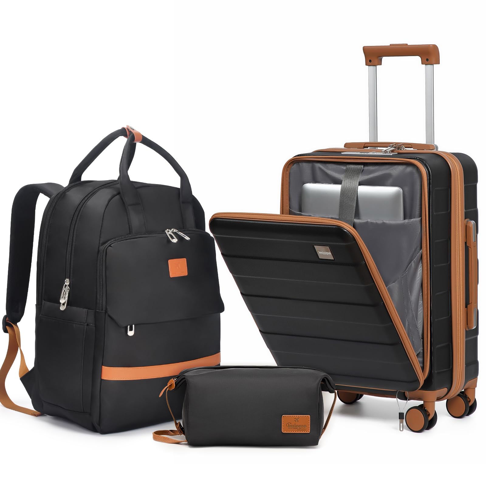 imiomo carry on luggage airline approved with tsa lock, hard shell 20 inch travel carry-on suitcase 