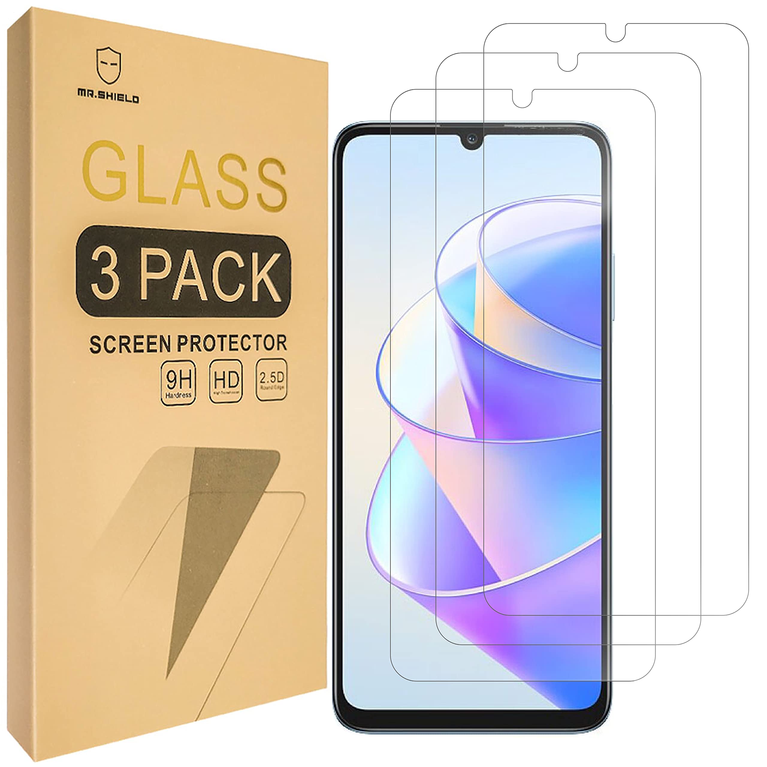 Mr.Shield Screen Protector For Honor X7a [Tempered Glass] [9H Hardness] [3-Pack] Screen Protector