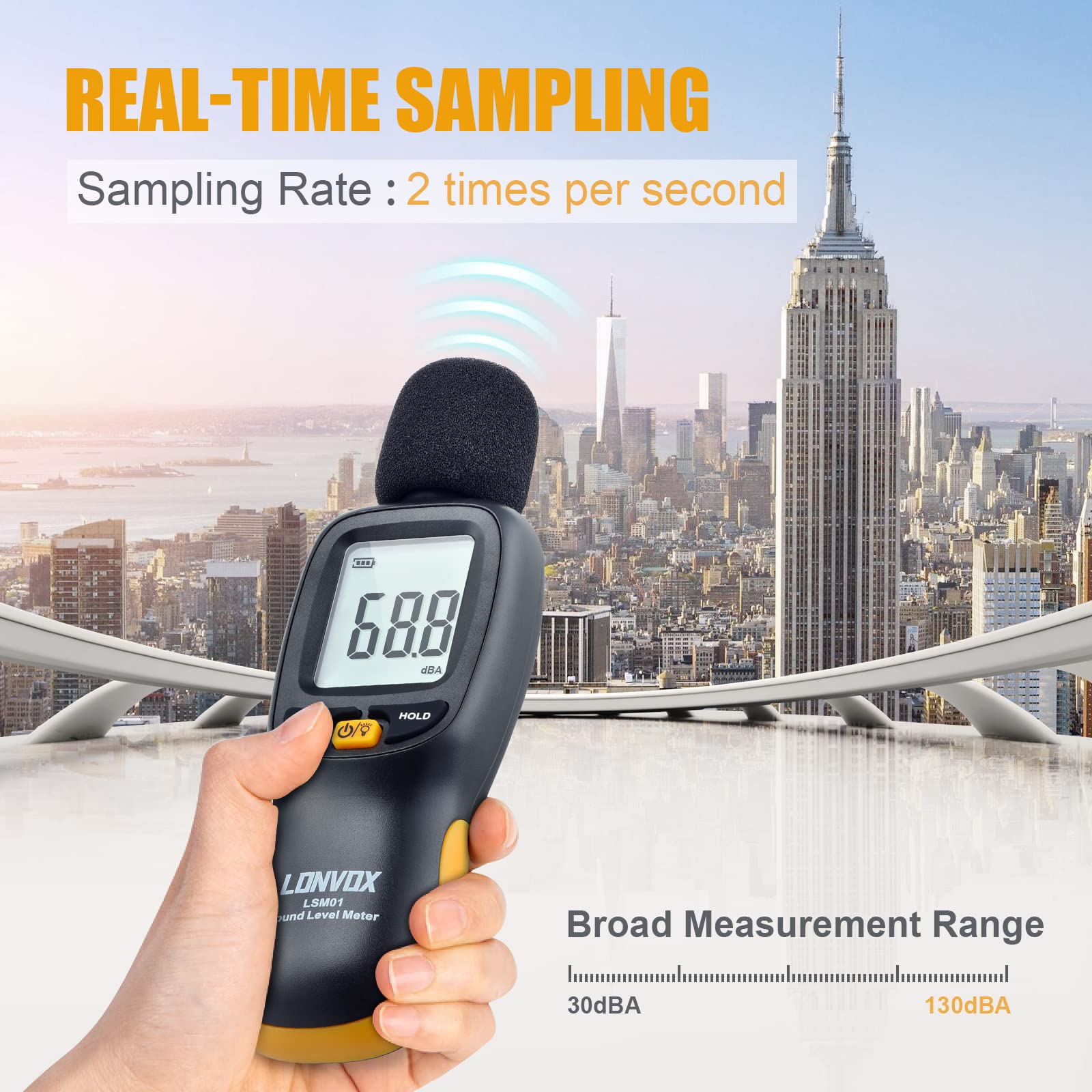 Mua Decibel Meter, LONVOX Digital Sound Level Meter with 30 to 130 dBA ...