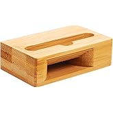 Toddmomy Bamboo Cell Phone Stand Amplifier 10x6x3cm Wooden Sound Amplification Echo Resonance Phone Holder for Home Office Parents & Kids