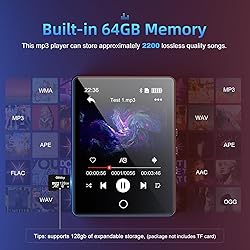 64GB Mp3 Player with Bluetooth 5.3, 2.8" Full Touch
