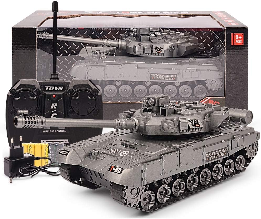 ACOC Mini RC Tank with USB Charger Cable Remote Control Panzer Tank 1:72 German Tiger I with Sound, Rotating Turret And Recoil Action When Cannon Artillery Shoots 35Mhz