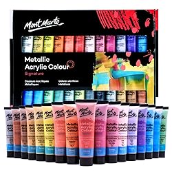 Mont Marte Premium Metallic Acrylic Paint Set, 24 x