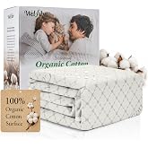 Welfibr Organic Cotton Surface Mattress Protector Waterproof Queen Grey | Noiseless, 3D Air Fabric, Breathable, Deep Pocket, OCS &amp; OEKO-TEX Certified, Washable Bed Cover for Incontinence 60"X80"