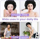 WLLHYF Silk Bonnet Men Women Satin Sleep Cap Elastic Band Black view 5
