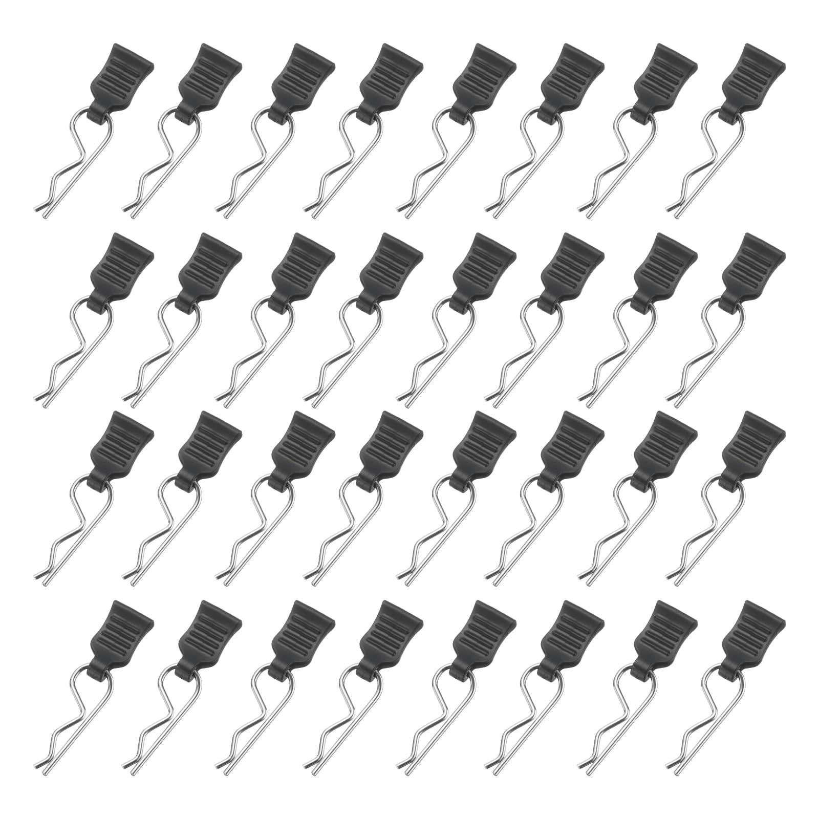 DMiotech 30Pcs Body Clips Pins with Pull Tabs, Black Universal RC Cars Parts Shell Replacement Parts for 1/16 1/18 Scale RC Car