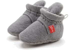 Unisex-Baby Newborn Baby Boys Girls Booties Boots Socks Pre-walkers Crib First Walkers Warm Cotton Booties with Non-Slip Grip